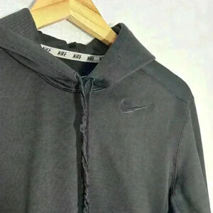 Nike Therma - Fit Hoodie Womens Size Small Black Black Swoosh Mesh Lined Hood
